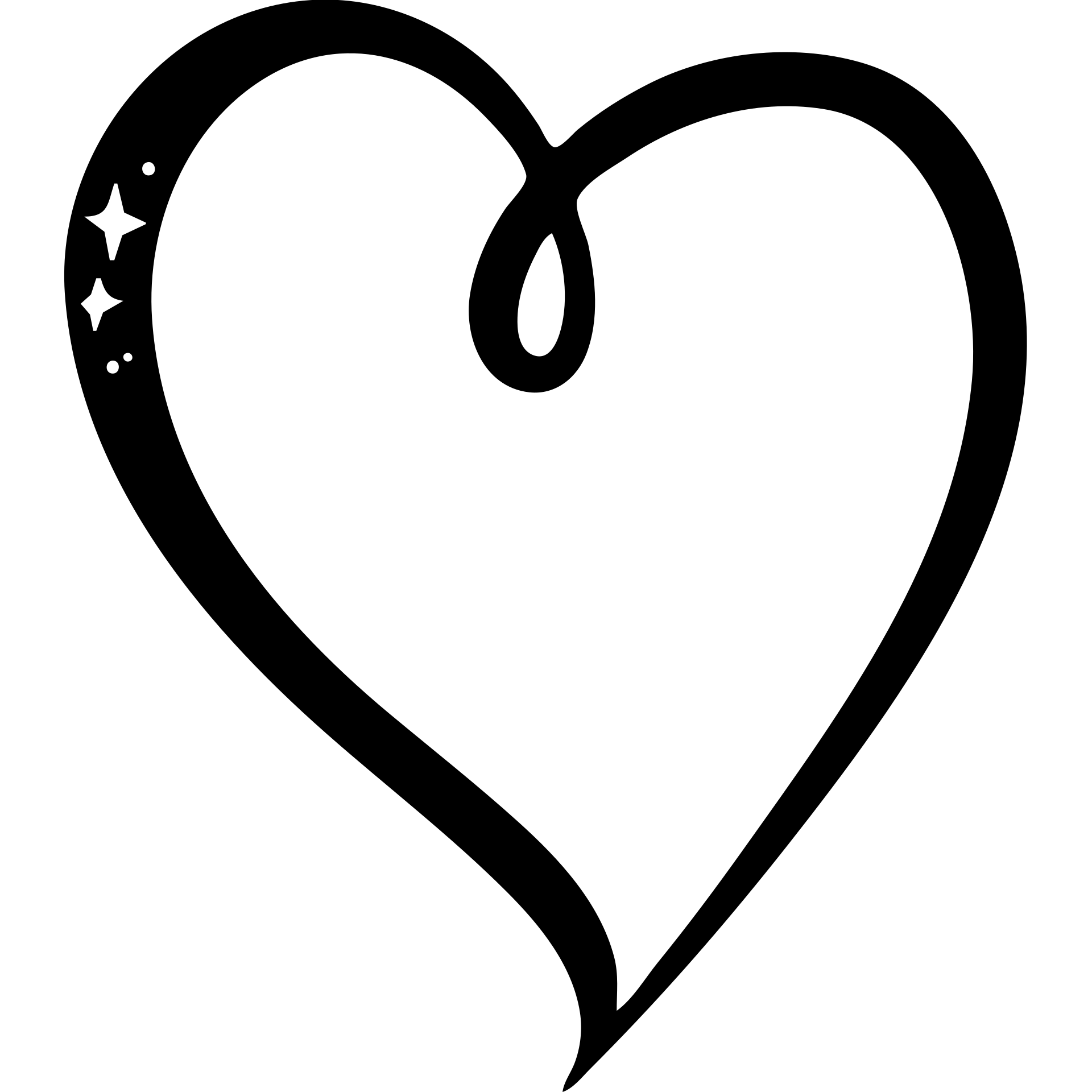 heart shape life icon, hand drawn black outlined style emoji