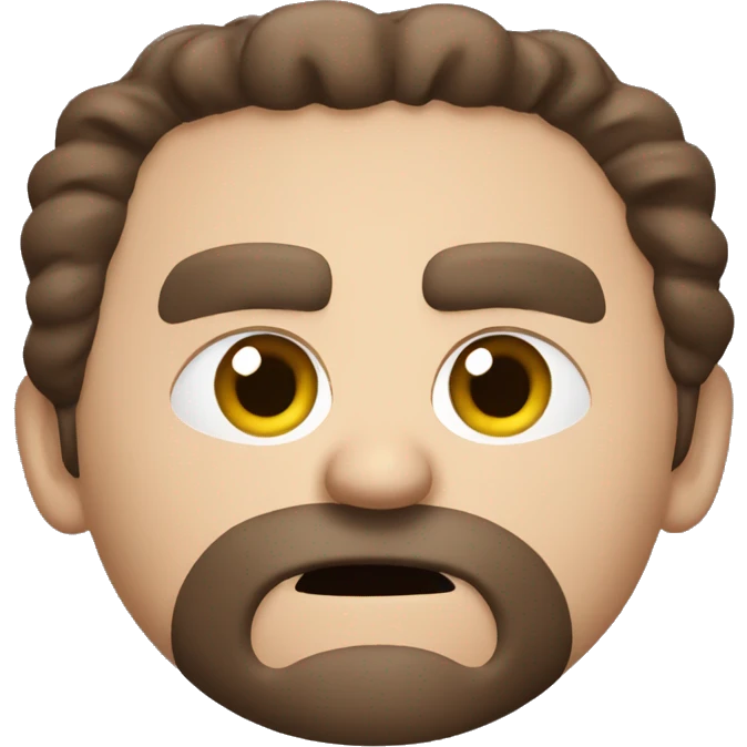 angry paul rudd head with beard and brown hair emoji