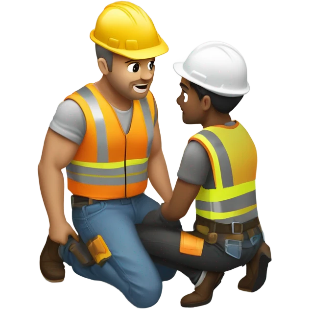 construction worker proposing to  emoji