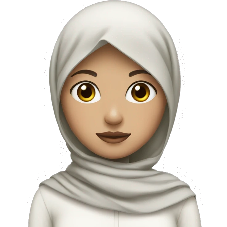 make a girl with hijab fair skin and black eyes emoji