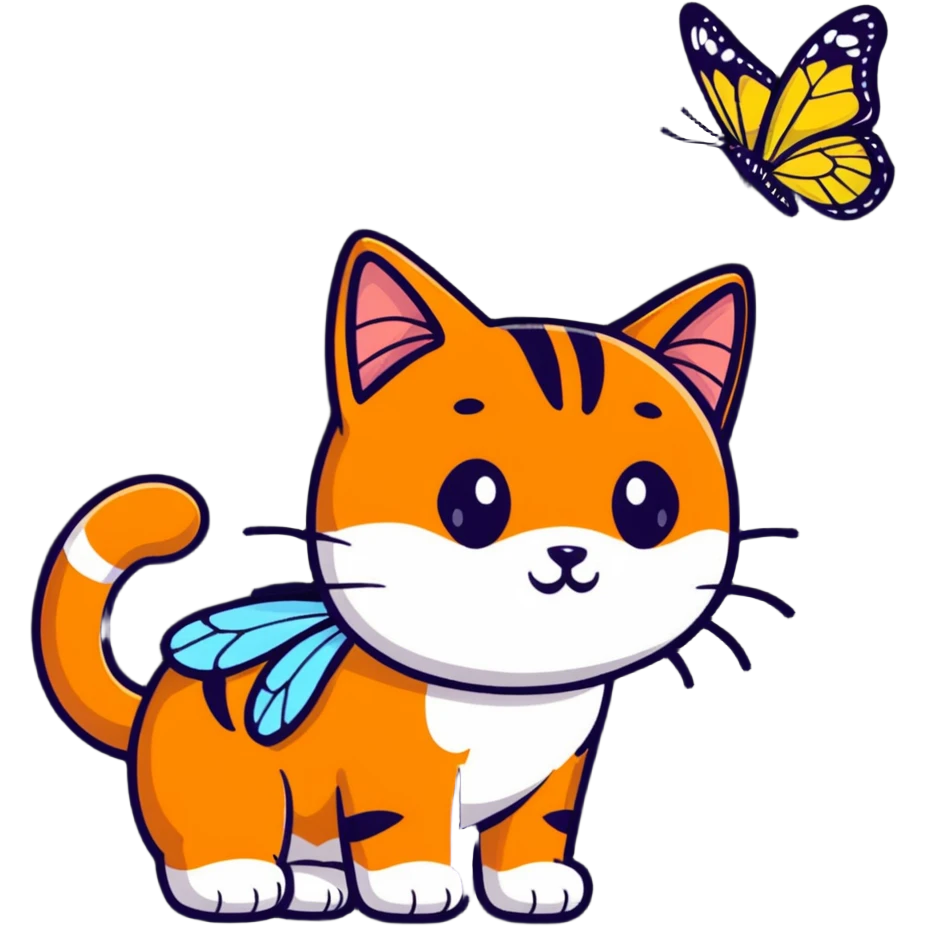 orange cat as a butterfly  emoji