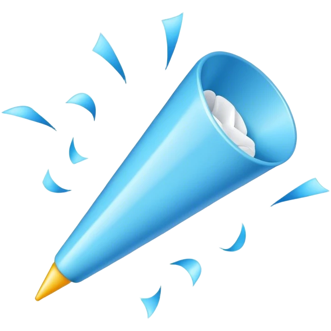 party popper light blue emoji