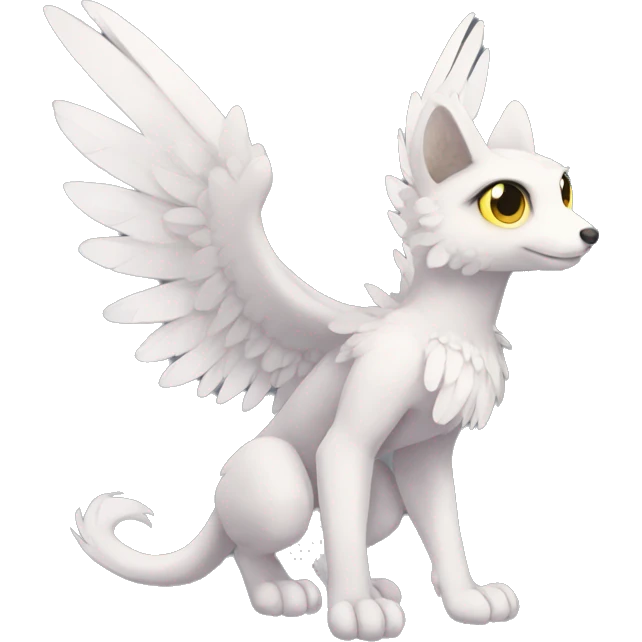 Anthro shy winged animal hybrid full body emoji