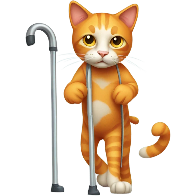 Orange cat on crutches  emoji