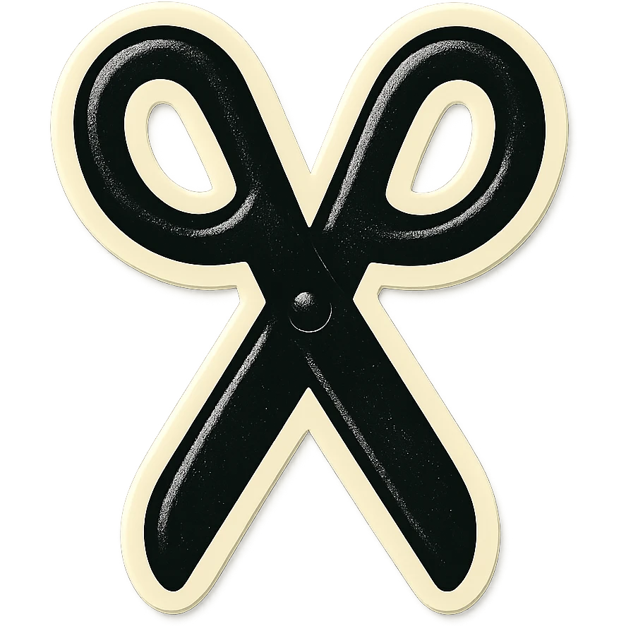 simple black scissors emoji