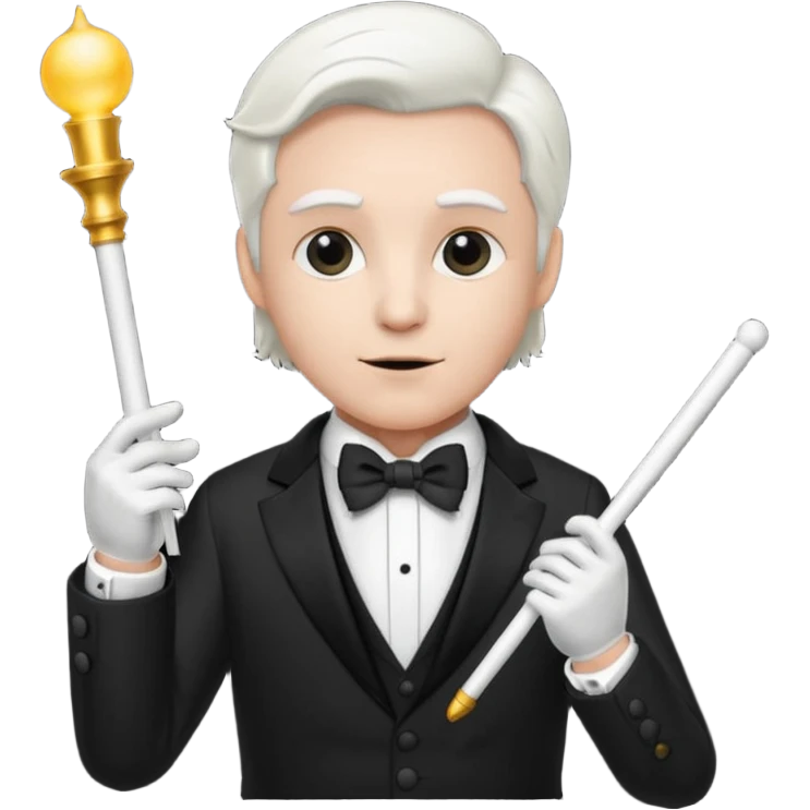 Orchestra conductor white baton emoji