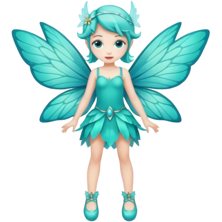 Turquoise fairy full body with shoes emoji