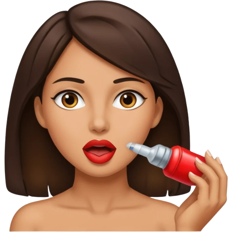 Brunette performing oral sex emoji