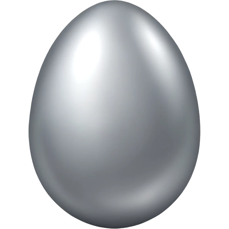 Elegant shiny silver Easter egg emoji