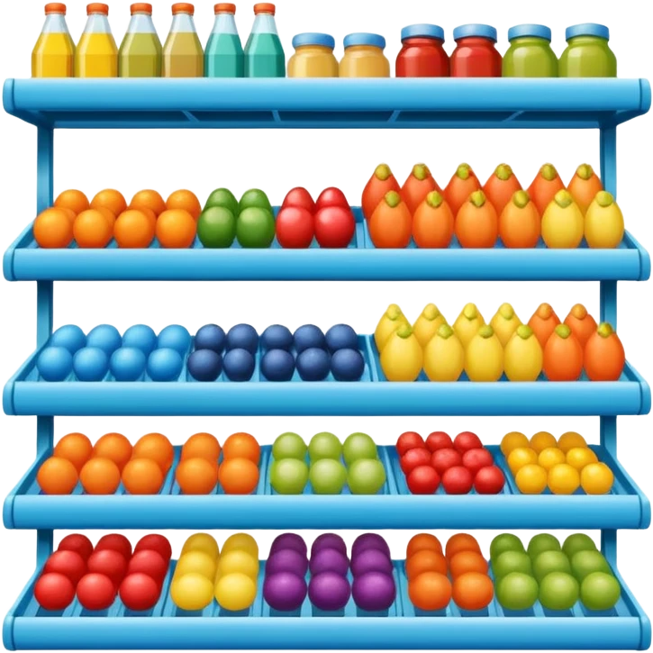 supermarket shelf, simple, clear, no text emoji