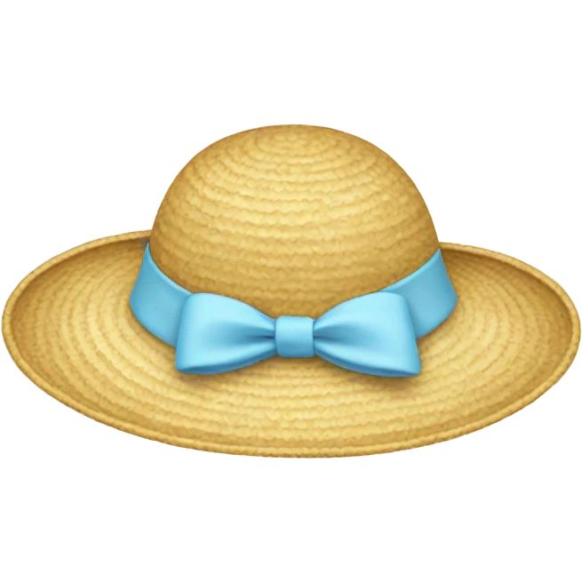sun hat with light blue bow, no person  emoji
