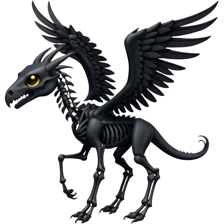 thestral: Winged horses visible only to those who have witnessed death and understand its significance. emoji