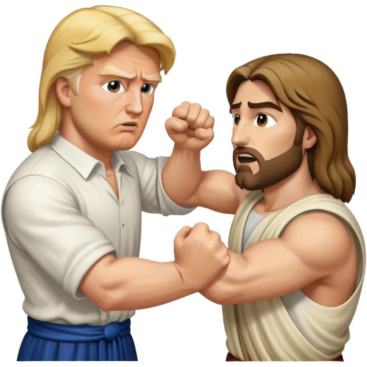 Jesus punching Trump emoji