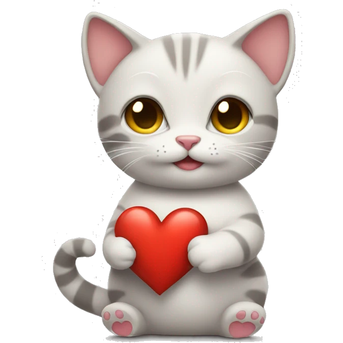 cute cat holding heart  emoji