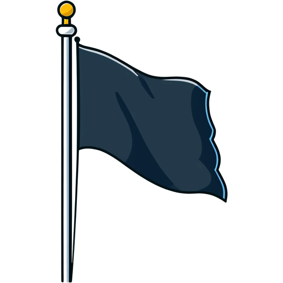 A colorful flag fluttering on a tall flagpole emoji