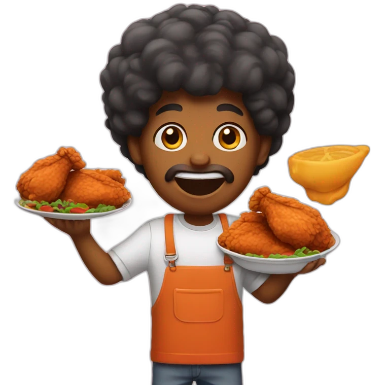 Eating fried chicken emoji