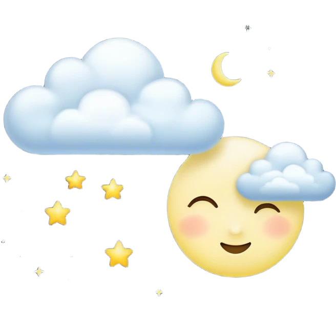 Yellow Moonlight and mini cloud left and right side with beautiful night finish  emoji