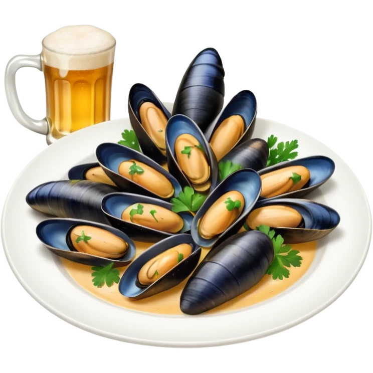 cozze con birra peroni emoji