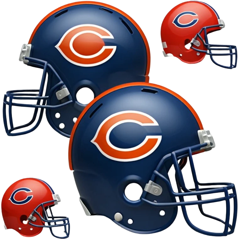 Washington Commanders and Chicago Bears football helmets side by side, emoji style emoji