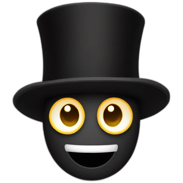 black cylinder hat  emoji