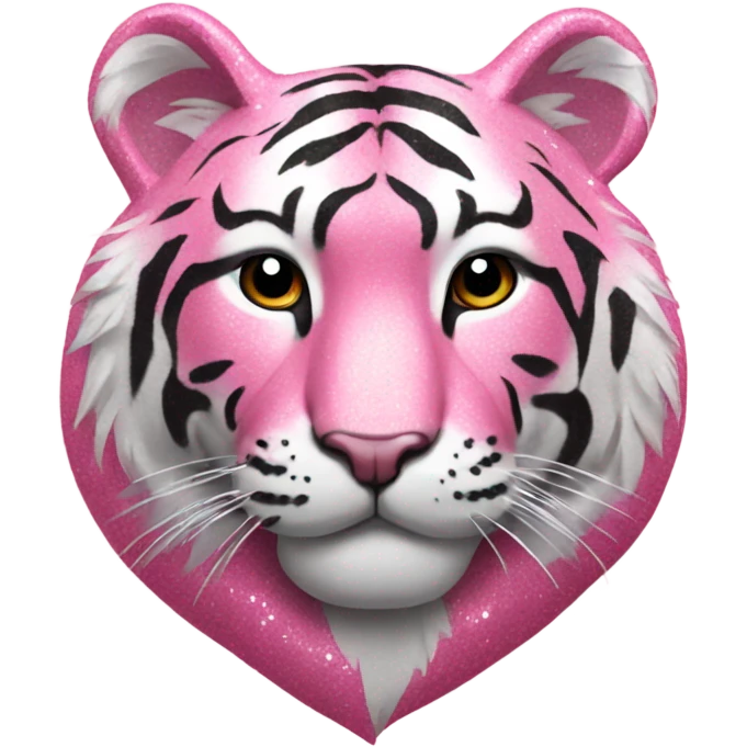 Pink tiger with glitter  emoji