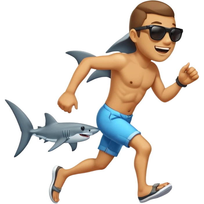 Shark with human legs running with sunglasses on  emoji