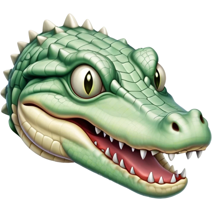 monstrous pale skinned decaying greenish white alligator, vicious emoji