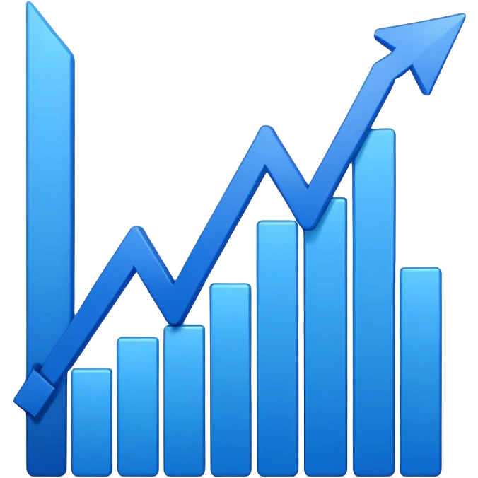 A sales graph with an upward trend emoji