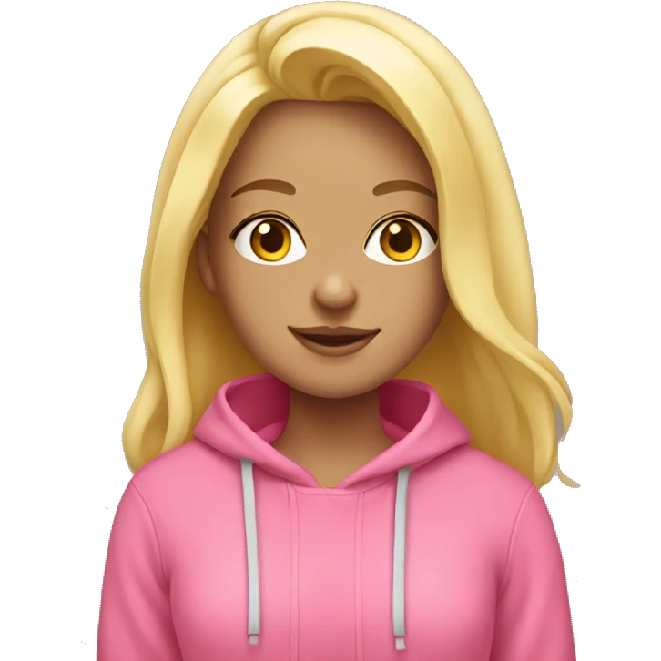 Blonde girl with pink hoodie  emoji