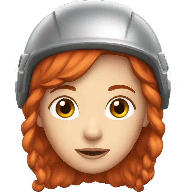 a red hair female with mountaineer helmet emoji