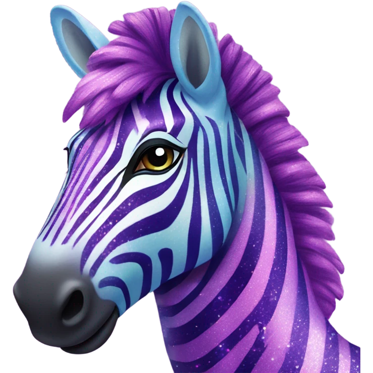 Lisa frank rainbow zebra with glitter purple stripes emoji