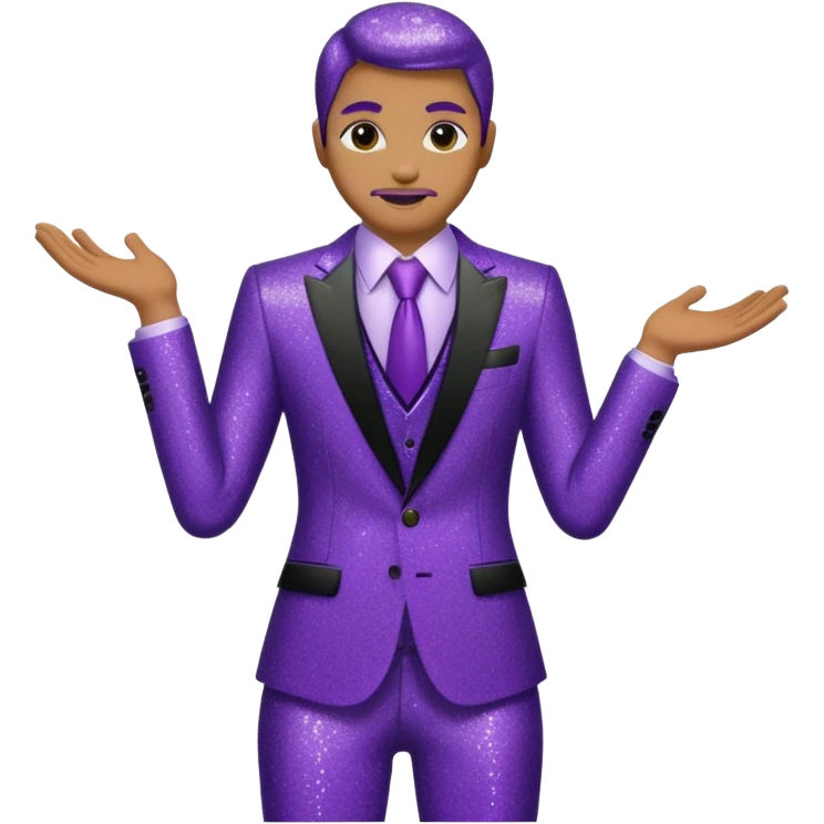Purple Glitter suit emoji