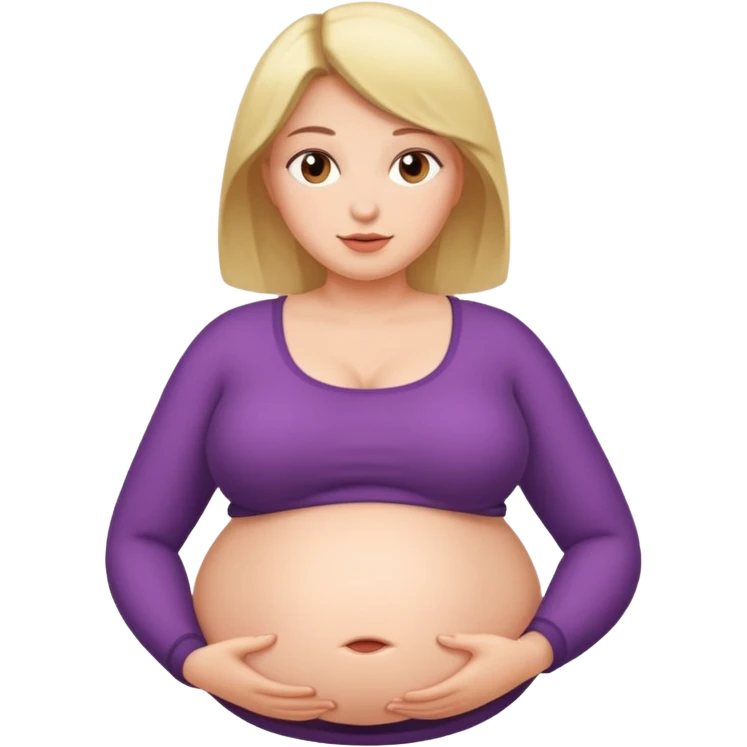 A woman with a big belly emoji