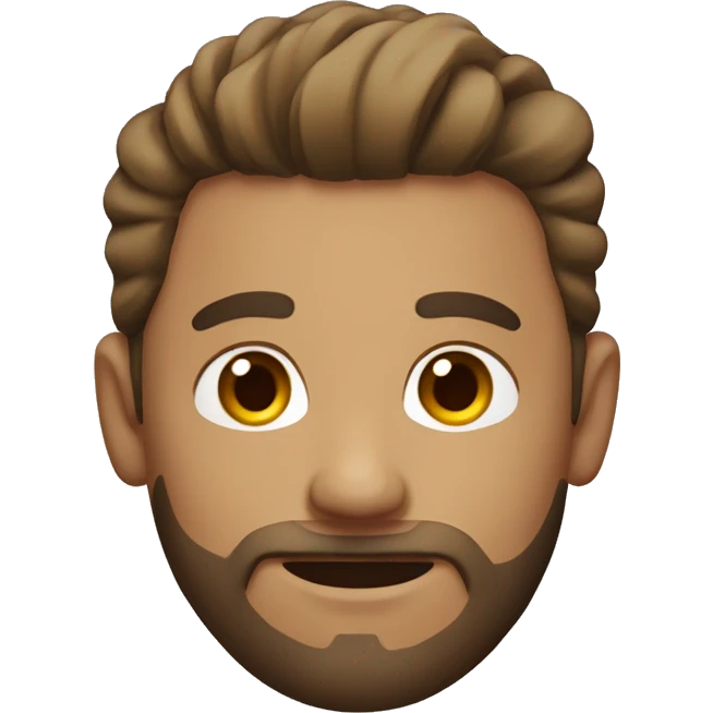 Man with short beard and a light brown with man bun emoji