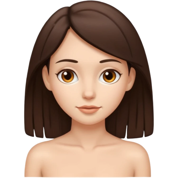 Naked, brunette woman emoji