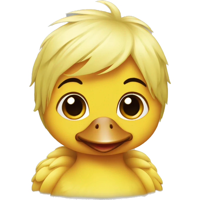 Duckling with hair emoji