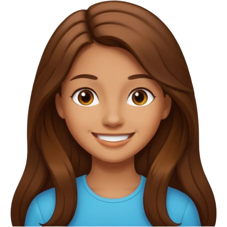chica de cabello un poco largo color cafe , piel morena emoji