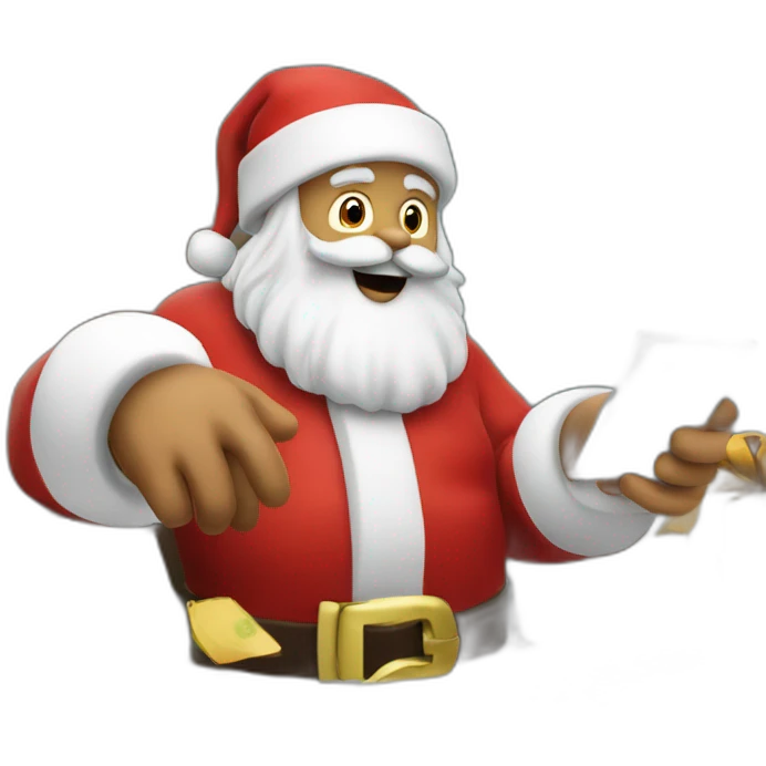 Santa Claus making payment emoji