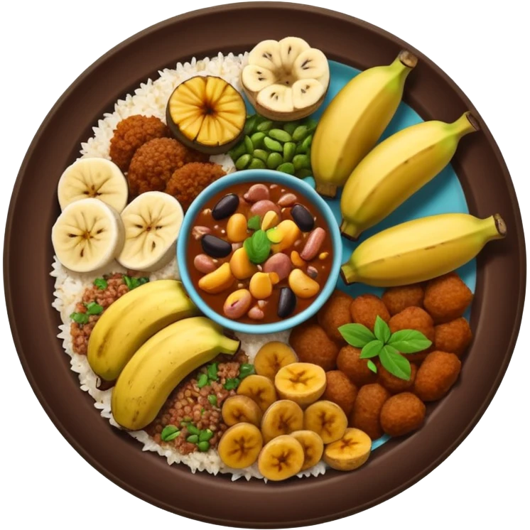 Food plate with brazilian food emoji