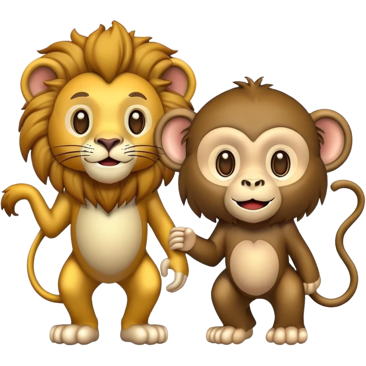 Lion avec singe emoji