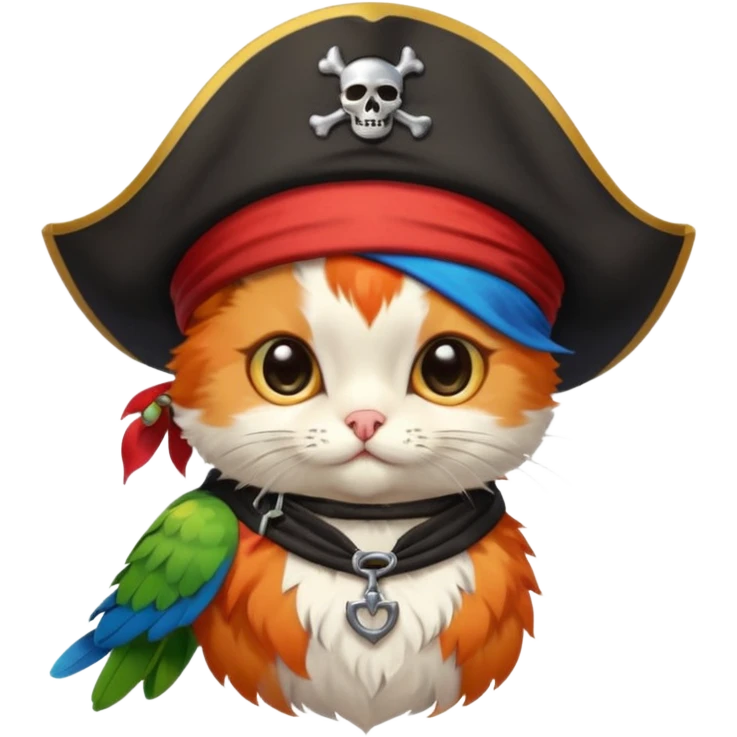 بچه گربهpirate and parrot emoji