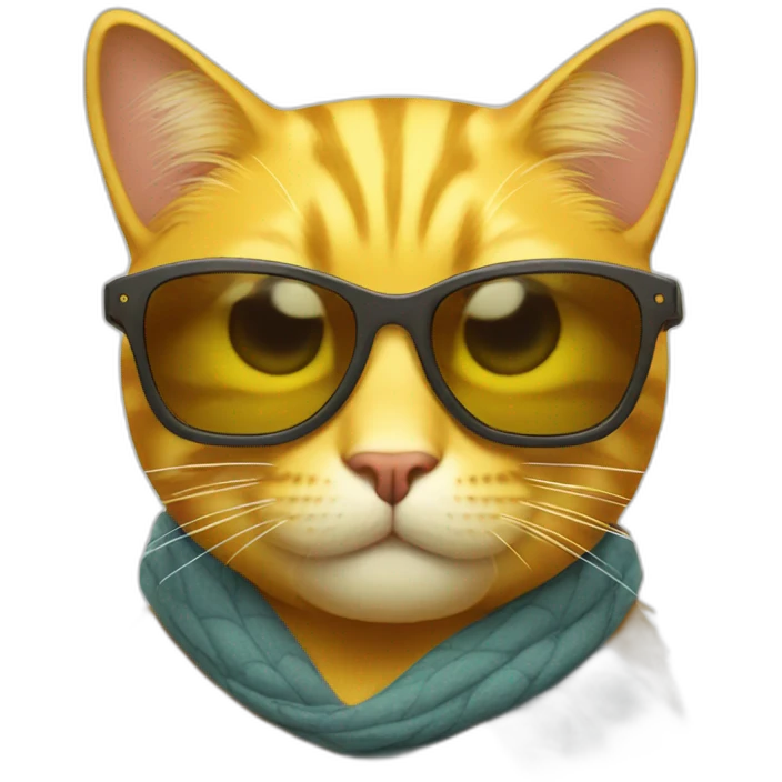 yellow cat in sunglasses emoji