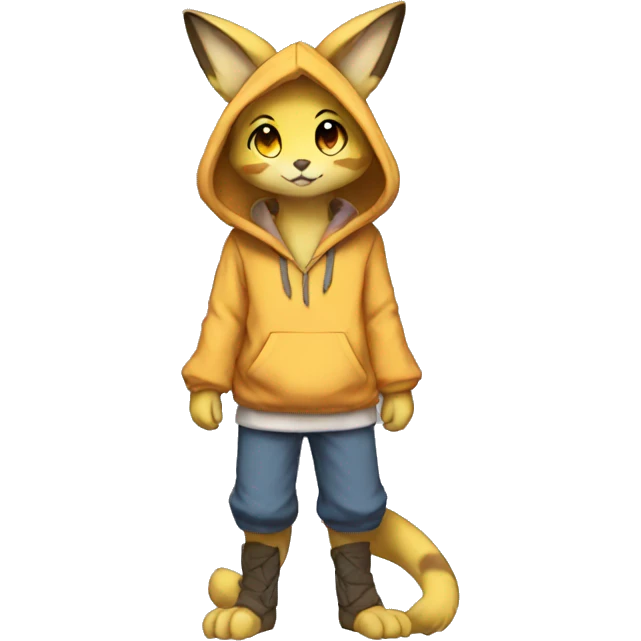 Anthro Sona Fakemon with a hoodie Full Body emoji
