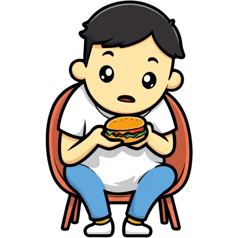 A guy waiting for food almost starving  emoji