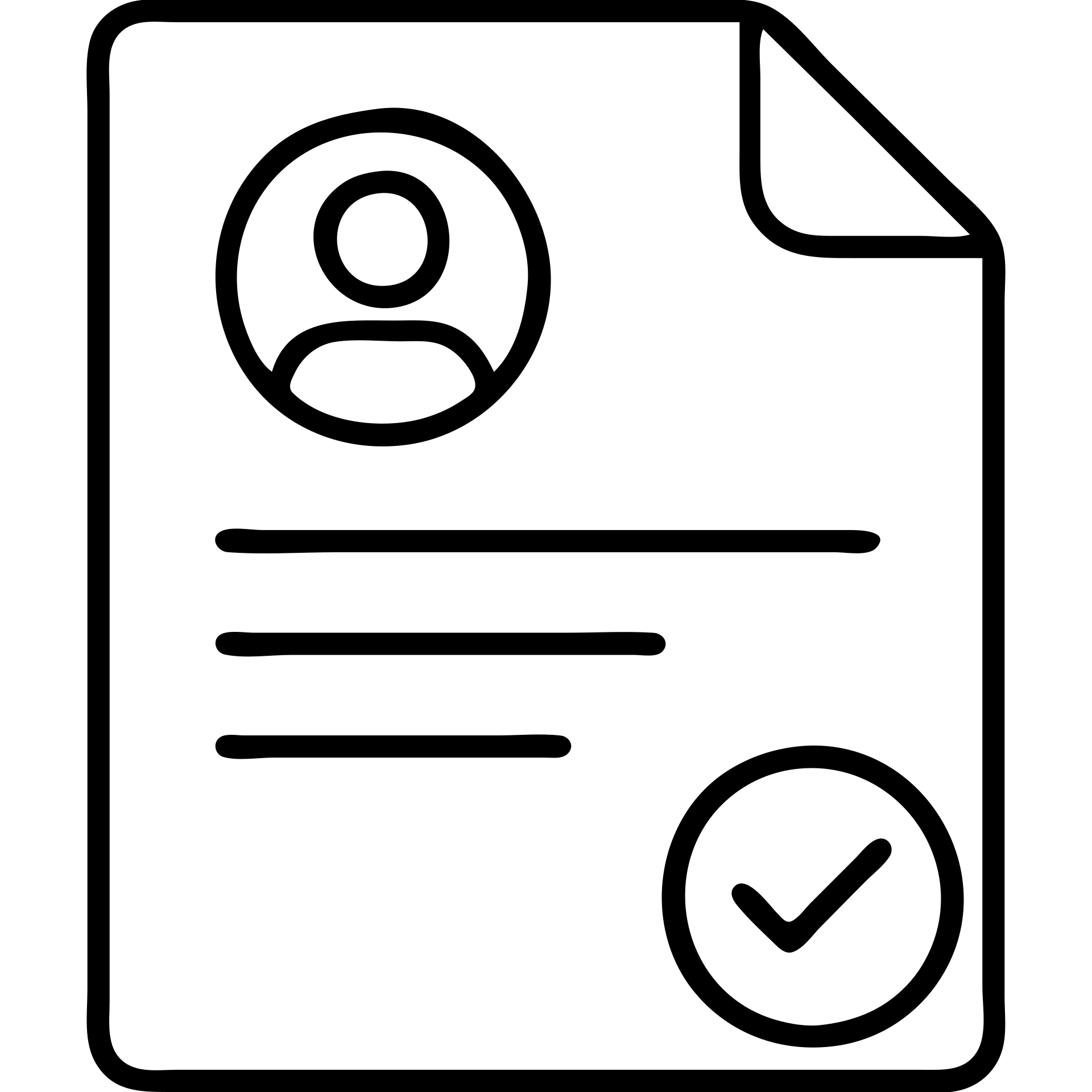 icon of a resume document with a profile picture, text lines, and a checkmark emoji