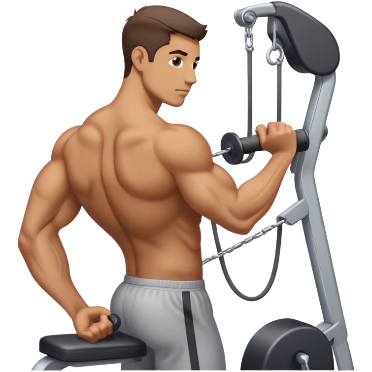 side-view man cable-machine tricep-pushdown emoji