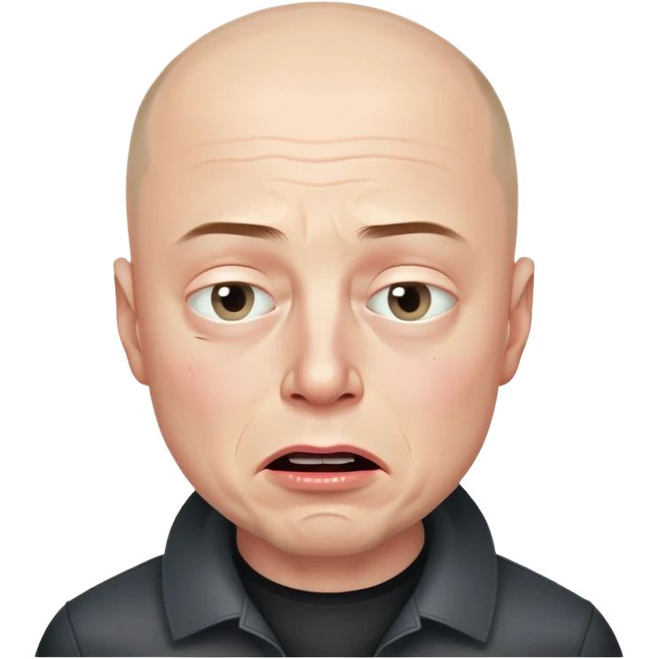 Bald Elon musk crying emoji