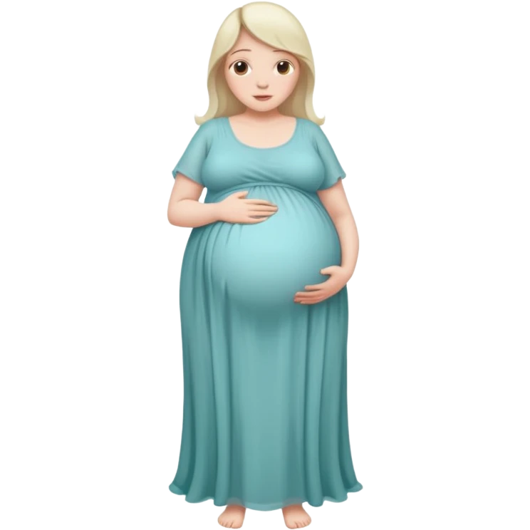 heavily pregnant woman with extremely large overdue belly emoji