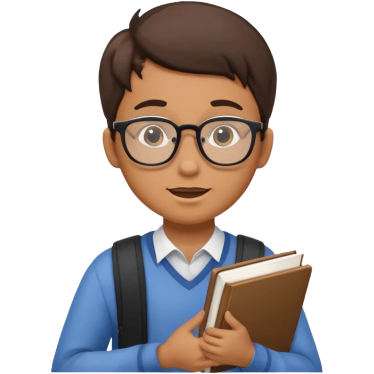 student holding a book and asking a question emoji