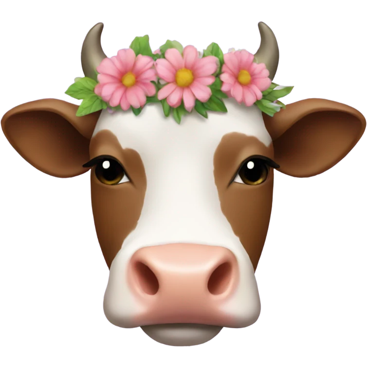 Cow with a flower crown emoji